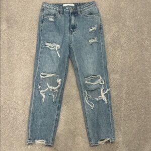 Altar'd State Blue Ripped Boyfriend Jeans